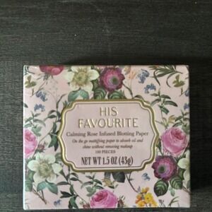 HIS FAVOURITE Calming Rose Hemp Infused Blotting Papers NIB Sealed